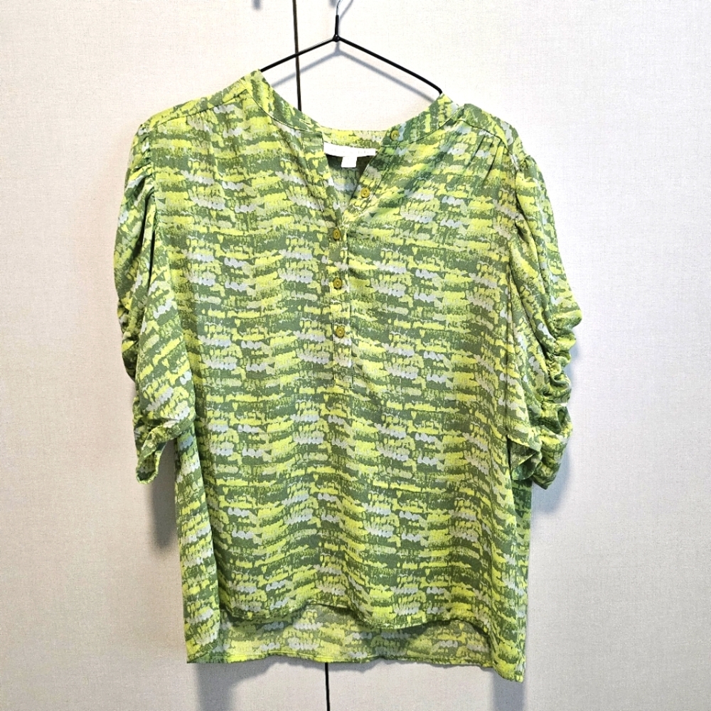 💙 Alex & Lili szM Green Patterned Women's Top